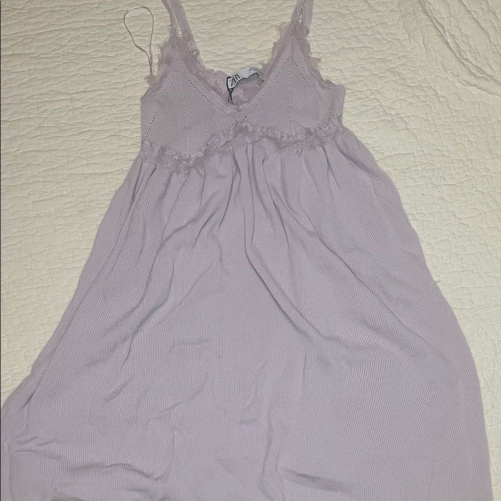Zara Lilac Lace Chemise